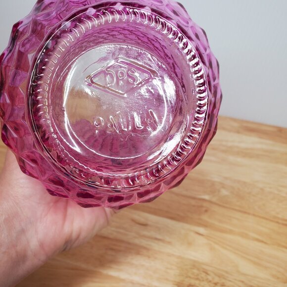 Lavander Round Vase Diamond Texture 9" Tall, 5" D Base, 4" D Top - Picture 6 of 6